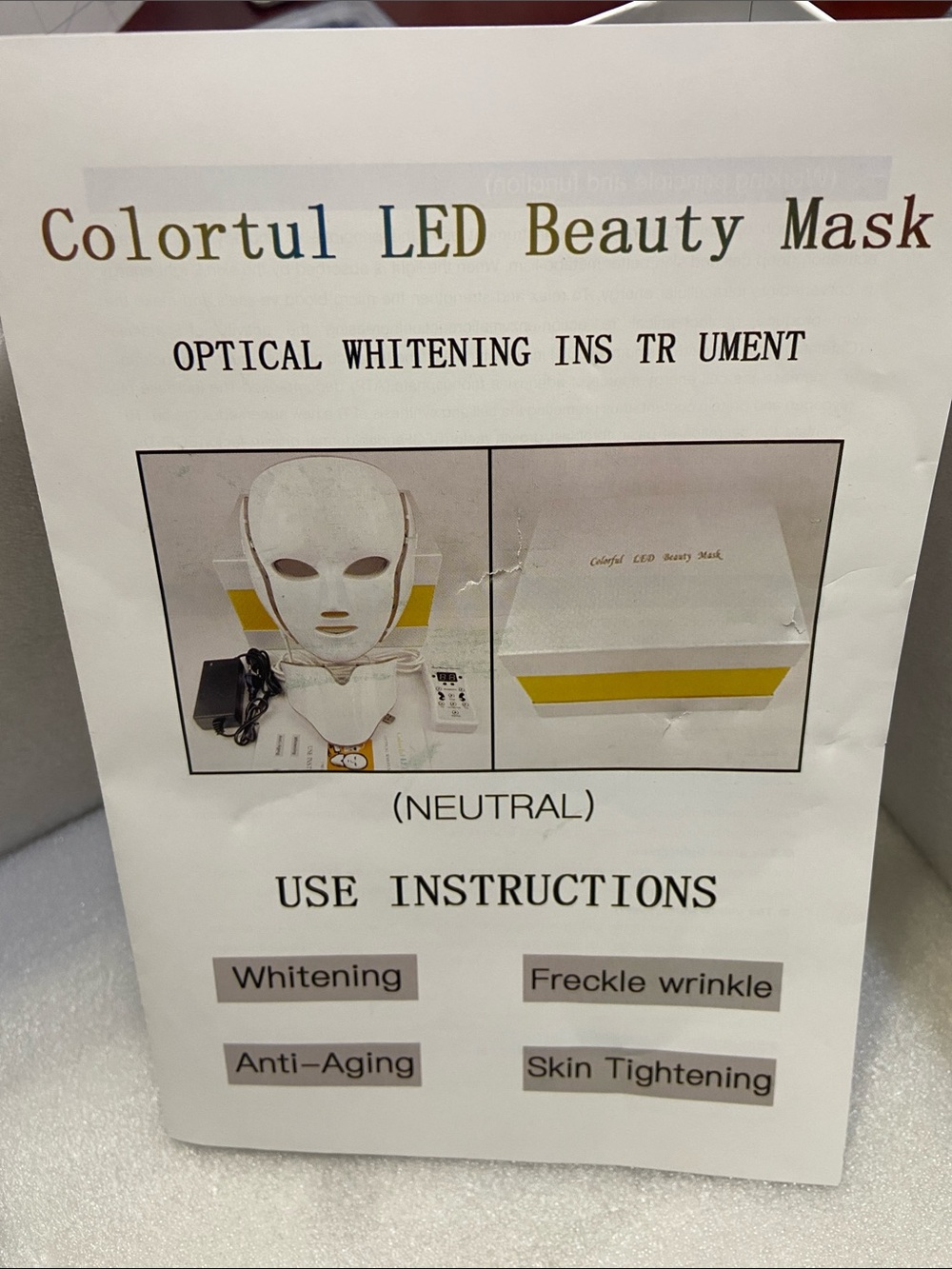 Colortul LED Beauty Mask - New Open Box